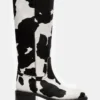 Riggs Negro con estampado de vaca Riggs Negro con estampado de vaca
