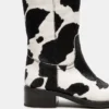Riggs Negro con estampado de vaca Riggs Negro con estampado de vaca