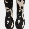 Riggs Negro con estampado de vaca y pantorrilla ancha
