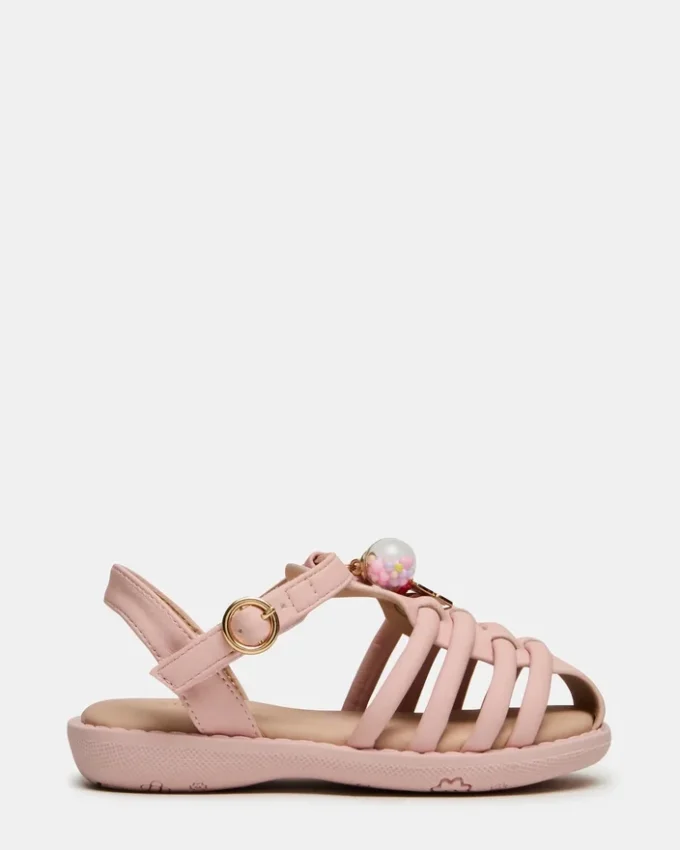 Sandalias con bolsillos para niños pequeños en color rosa palo