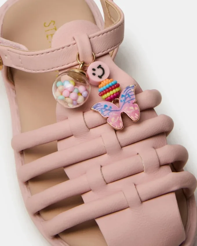 Sandalias con bolsillos para niños pequeños en color rosa palo