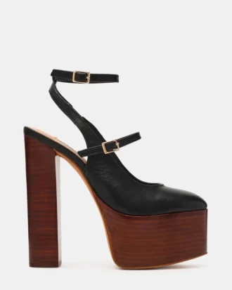 Scotlyn de cuero negro con plataforma