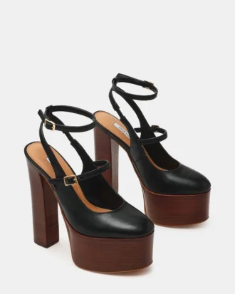Scotlyn de cuero negro con plataforma