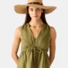 Sombrero de paja con tachuelas Boho Glam, color tostado Sombrero de paja con tachuelas Boho Glam, color tostado