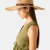 Sombrero de paja con tachuelas Boho Glam, color tostado Sombrero de paja con tachuelas Boho Glam, color tostado