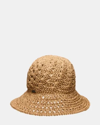 Sombrero de paja estilo boho color tostado