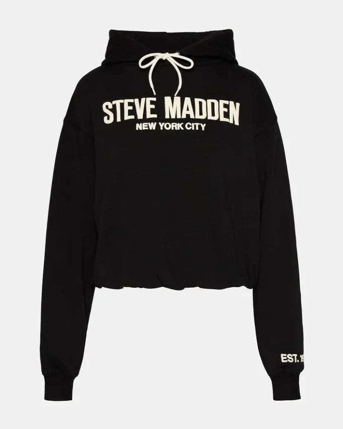 Sudadera con capucha y logotipo Sm, negra Sudadera con capucha y logotipo Sm, negra