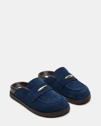 Tobin de ante azul marino