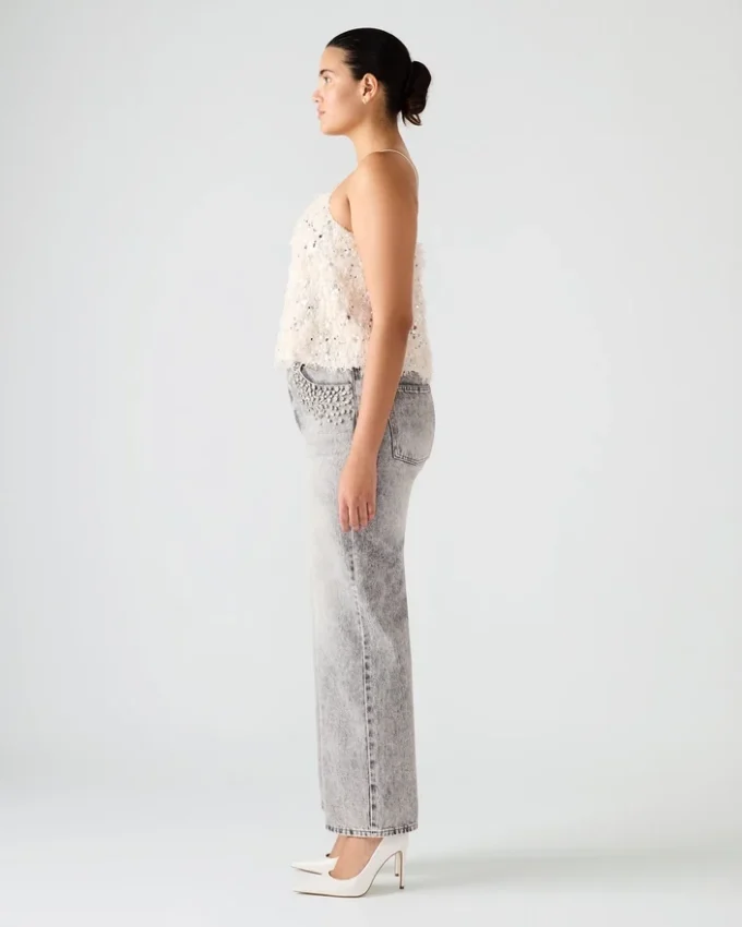Top Blakelyn Feather en color marfil Top Blakelyn Feather en color marfil
