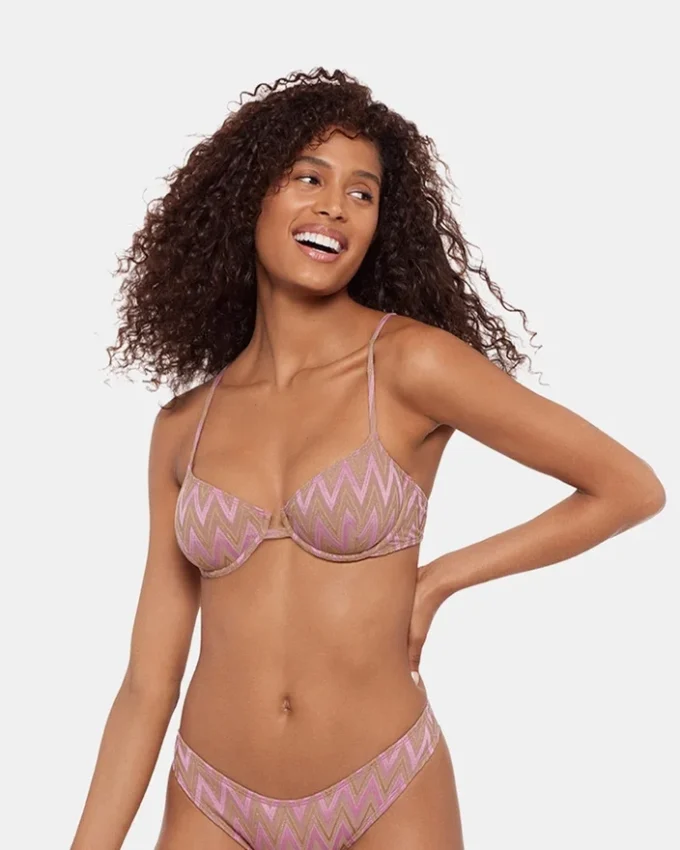 Top de bikini Chevron Brillos morado Top de bikini Chevron Brillos morado