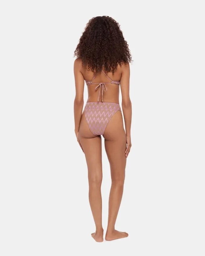 Braguita de bikini Chevron con brillos morada