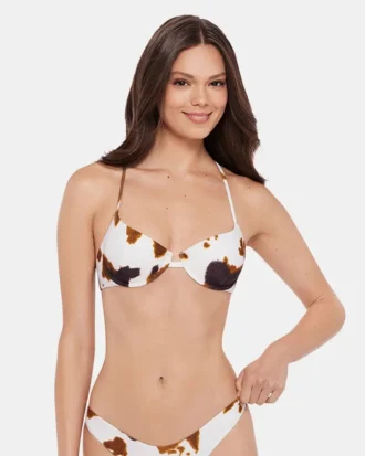 Top de bikini Hideout con estampado de vacas Top de bikini Hideout con estampado de vacas