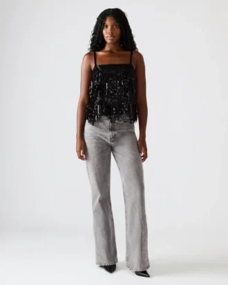 Top de lentejuelas Blakelyn negro