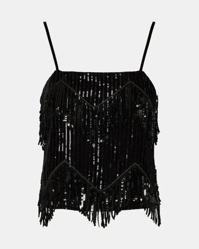 Top de lentejuelas Blakelyn negro Top de lentejuelas Blakelyn negro