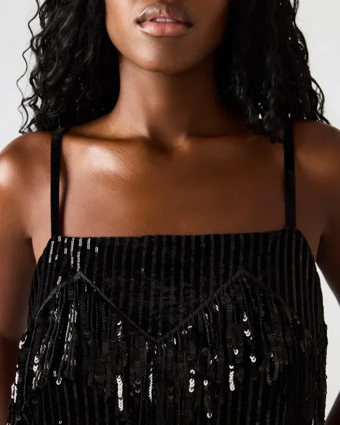 Top de lentejuelas Blakelyn negro Top de lentejuelas Blakelyn negro