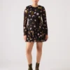 Vestido Bliss con estampado floral negro