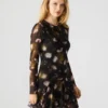 Vestido Bliss con estampado floral negro