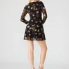 Vestido Bliss con estampado floral negro