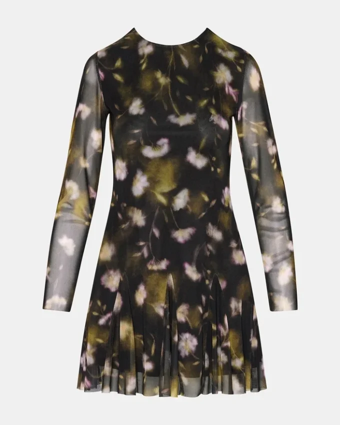 Vestido Bliss con estampado floral negro