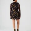 Vestido Bliss con estampado floral negro