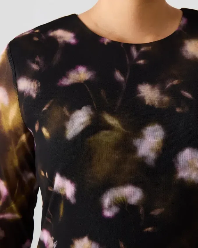 Vestido Bliss con estampado floral negro