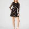 Vestido Bliss con estampado floral negro