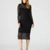 Vestido de encaje con tachuelas Vivienne, negro Vestido de encaje con tachuelas Vivienne, negro