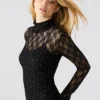 Vestido de encaje con tachuelas Vivienne, negro Vestido de encaje con tachuelas Vivienne, negro