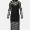 Vestido de encaje con tachuelas Vivienne, negro Vestido de encaje con tachuelas Vivienne, negro