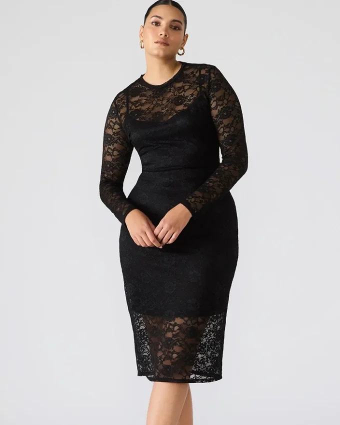 Vestido de encaje Hailee Negro Vestido de encaje Hailee Negro