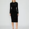 Vestido de terciopelo con tachuelas Hailee, negro Vestido de terciopelo con tachuelas Hailee, negro