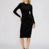 Vestido de terciopelo con tachuelas Hailee, negro Vestido de terciopelo con tachuelas Hailee, negro