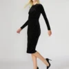 Vestido de terciopelo con tachuelas Hailee, negro Vestido de terciopelo con tachuelas Hailee, negro