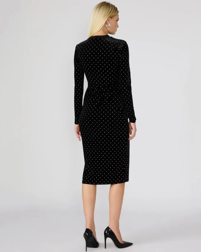Vestido de terciopelo con tachuelas Hailee, negro Vestido de terciopelo con tachuelas Hailee, negro