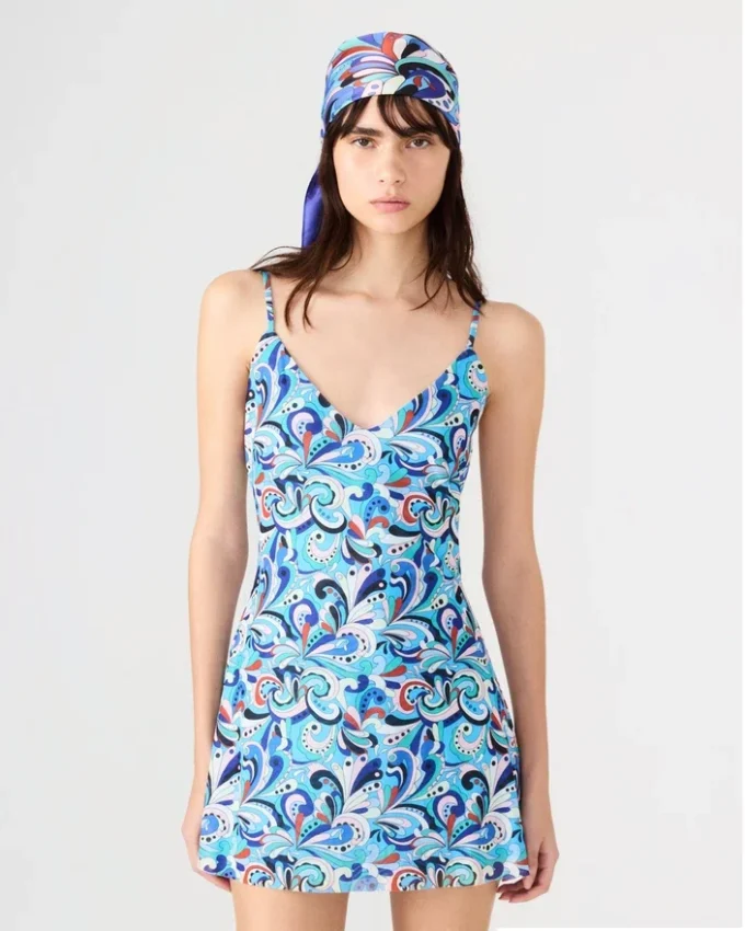 Vestido Sheila Paisley verde azulado Vestido Sheila Paisley verde azulado