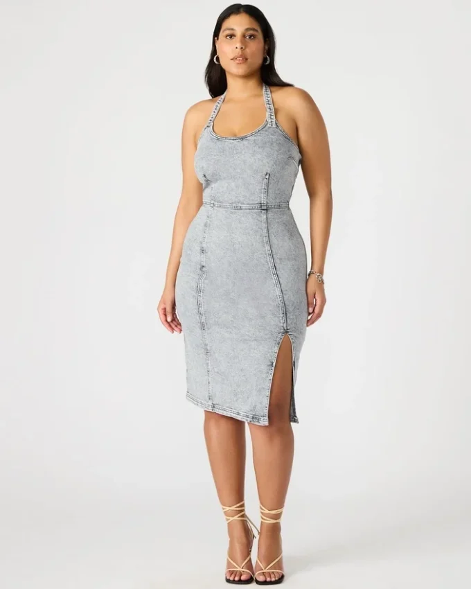 Vestido vaquero Gia gris claro Vestido vaquero Gia gris claro